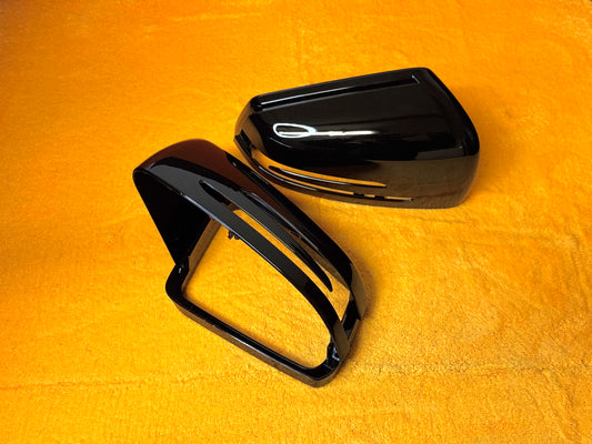 Coppia Calotte Specchio Retrovisore per Mercedes Classe A C CLA Nero lucido/Carbon look