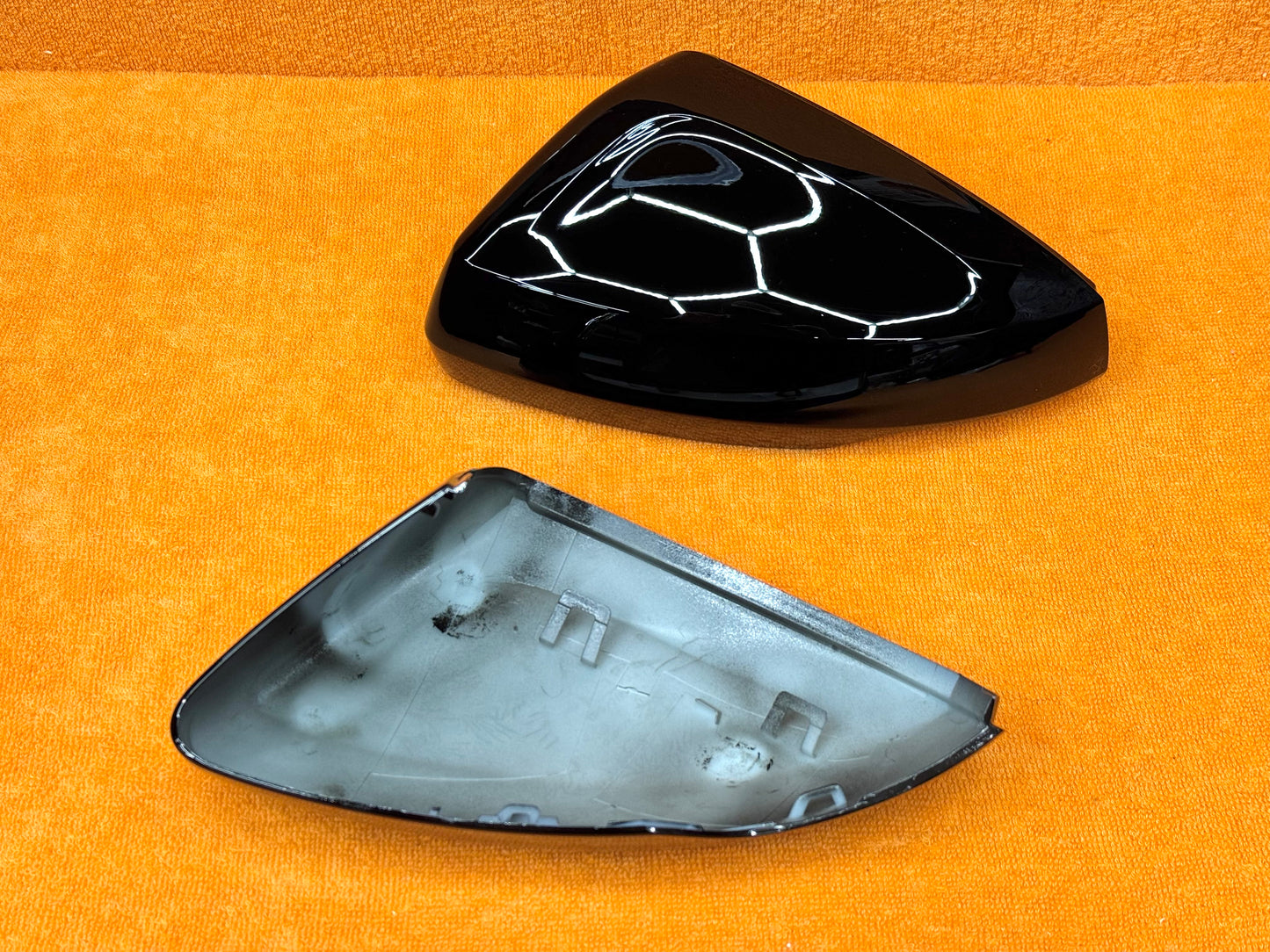 Coppia Calotte Specchio Retrovisore per VW Polo MK5 MK6 Nero lucido/Carbon look