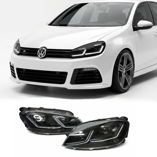 Coppia fanali anteriori dinamici Full Led fumè per Volkswagen Golf MK6 (2008-2013)