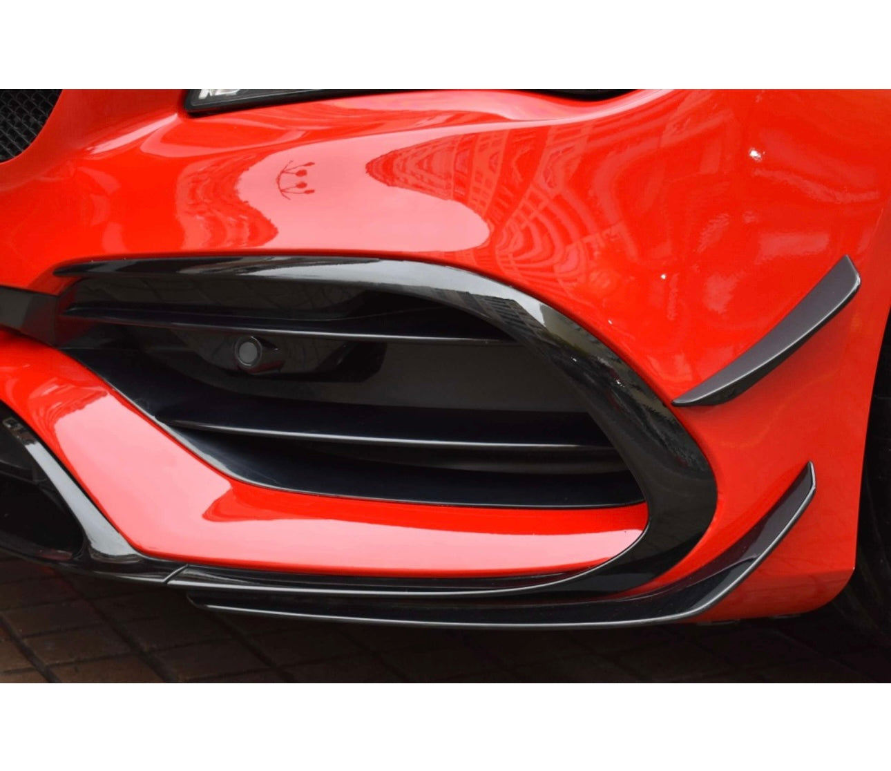 Front lip Paraurti Anteriore Per Mercedes Classe CLA C117 CLA35/45 Nero lucido(16-18)