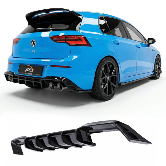 APEX - Diffusore posteriore doppia uscita per VW Golf MK8 R (2020-2024)
