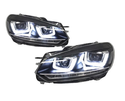 Coppia Fanali Anteriori Dinamici Full Led Fumè per Golf MK6
