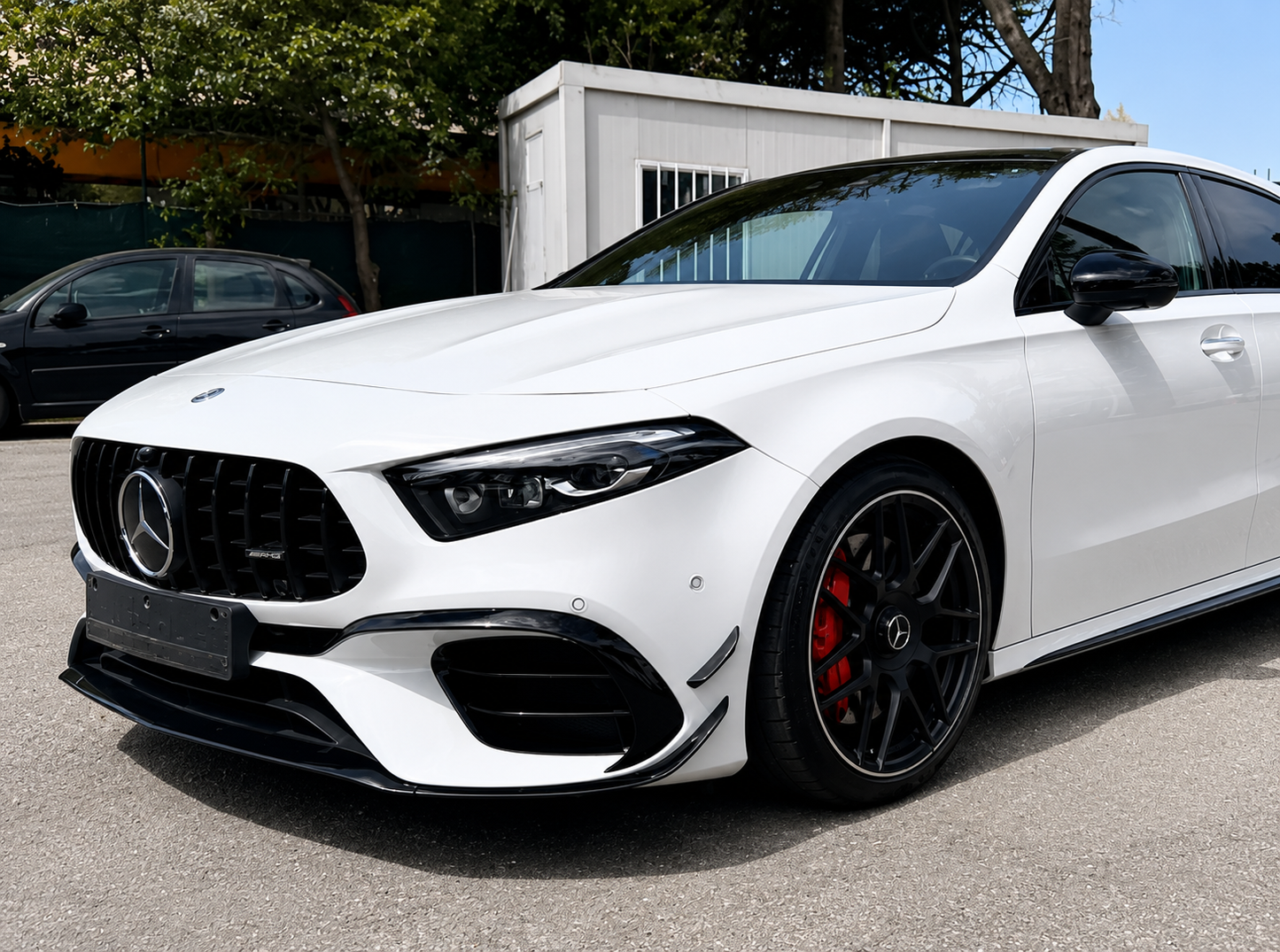Front lip paraurti anteriore per Mercedes Classe A AMG A45 W177 Nero lucido (18-23)