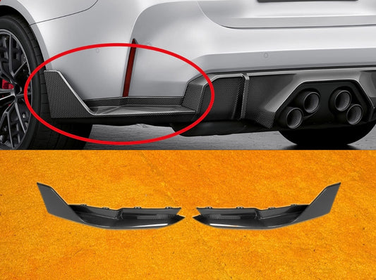 Splitter Diffusore Posteriore Per Bmw M3 G80 Carbon look/Nero lucido