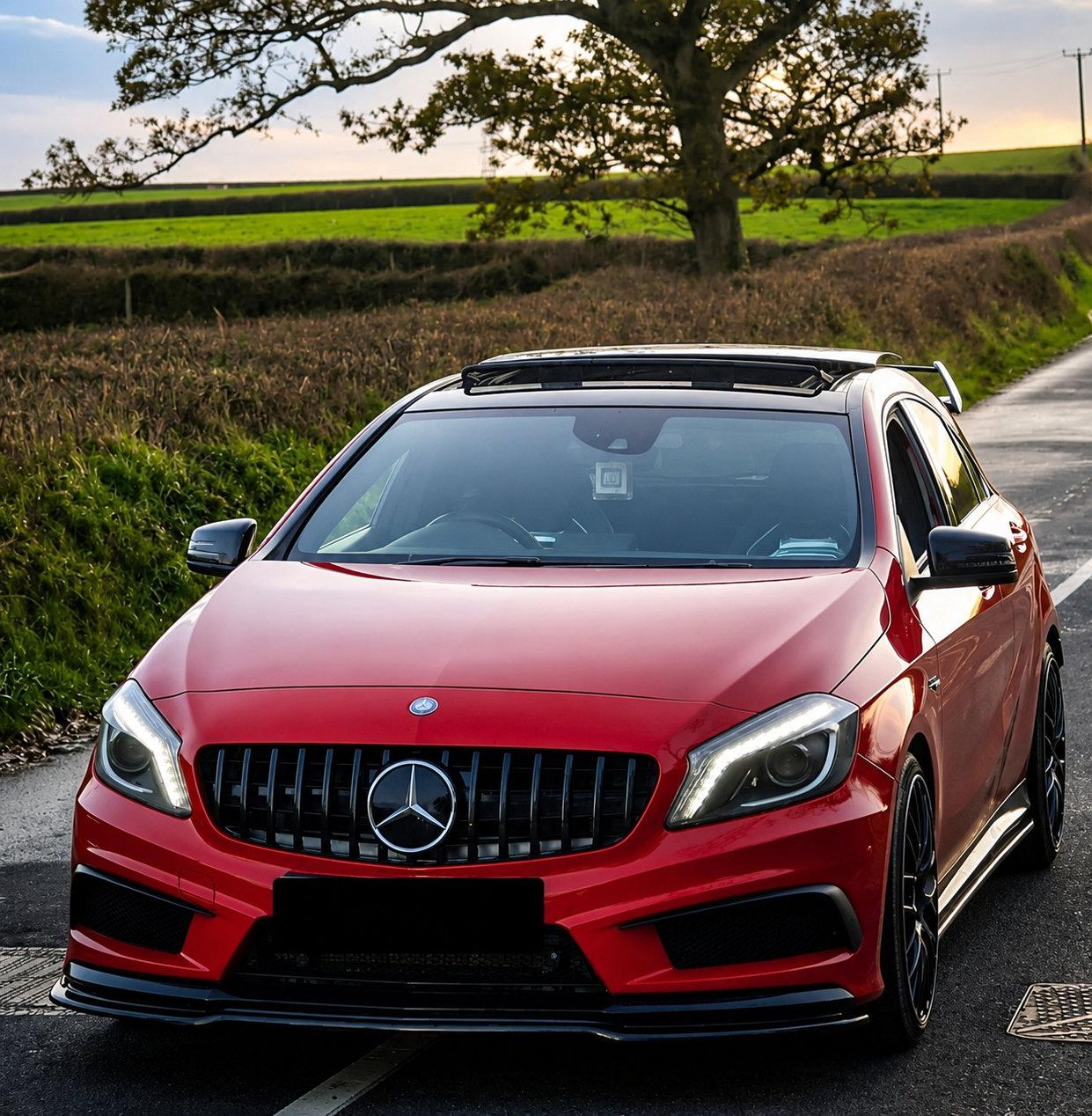 Griglia panamericana per Mercedes Classe A W176 Nero Lucido (prefacelift/facelift)