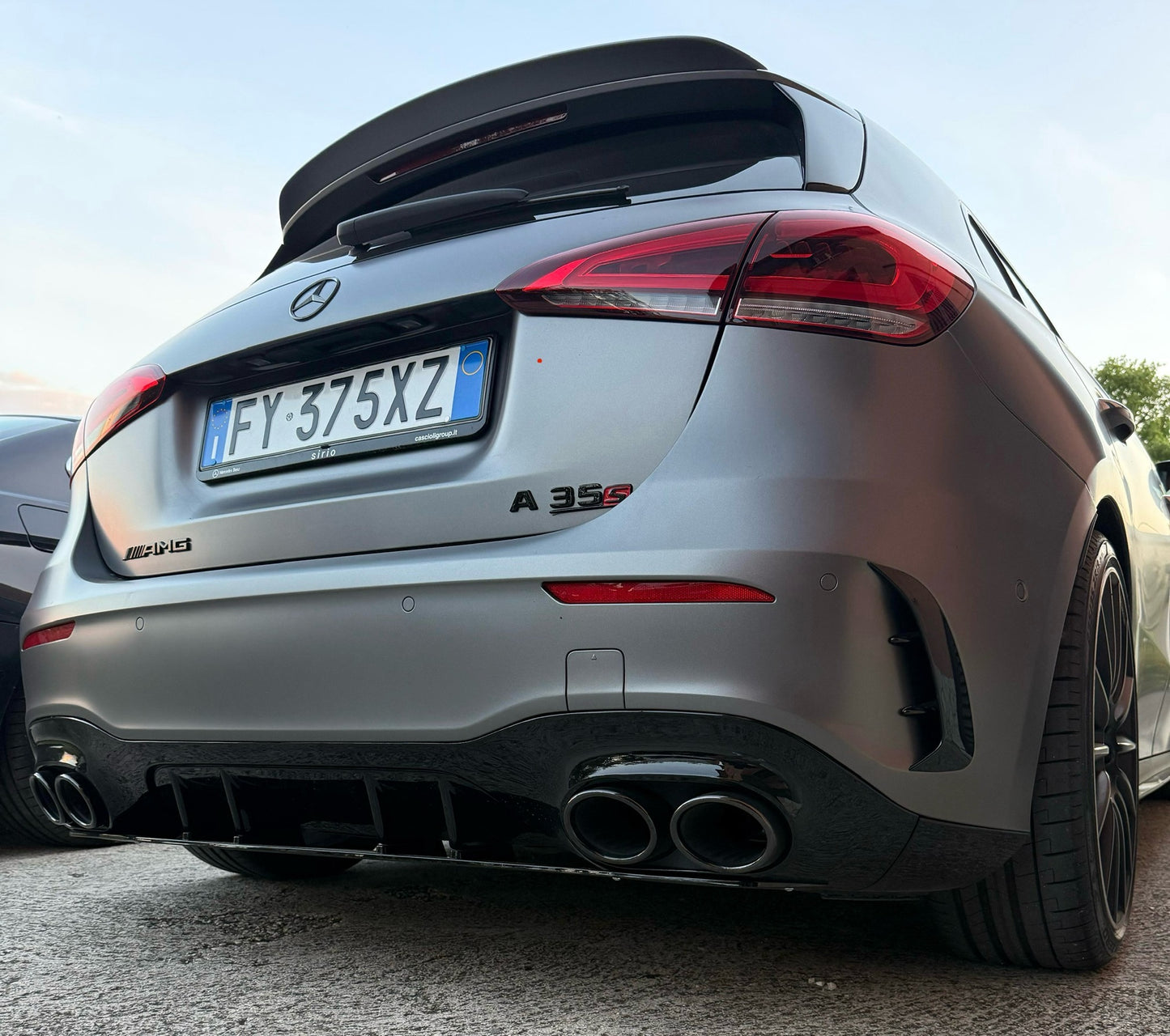 Diffusore Posteriore Stile A45 AMG per Mercedes Classe A W177 (nero lucido)