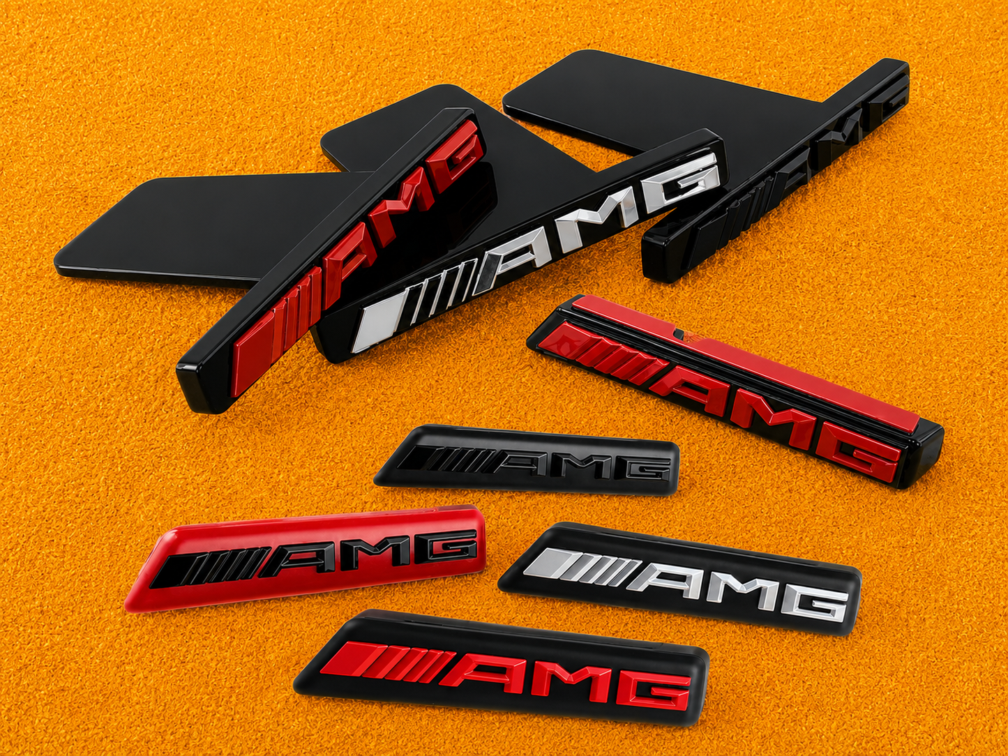 Badge anteriore AMG per Griglia panamericana Mercedes (vari colori)