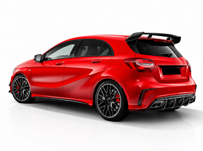 Diffusore Posteriore Stile AMG per Mercedes Classe A W176 (nero lucido)