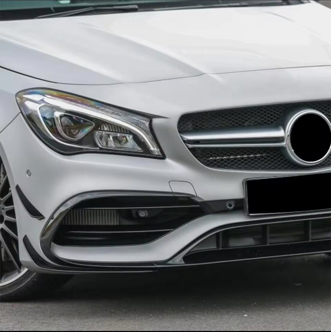 Front lip Paraurti Anteriore Per Mercedes Classe CLA C117 CLA35/45 Nero lucido(16-18)