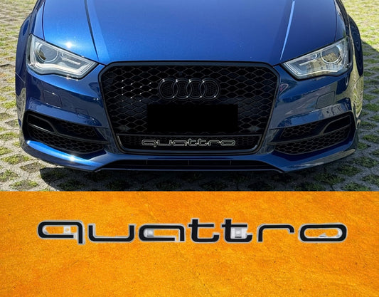 Emblema logo QUATTRO per Griglia RS Audi (vari colori)