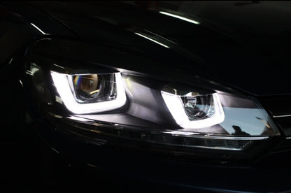 Coppia Fanali Anteriori Dinamici Full Led Fumè per Golf MK6