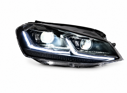 Coppia fanali anteriori dinamici Full Led fumè per Volkswagen Golf MK6 (2008-2013)