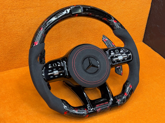 Volante personalizzato con LED di cambiata per Mercedes classe A w177 - CLA C118 - C W205  (configuralo)