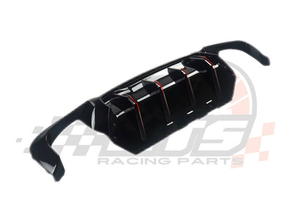 Diffusore Posteriore Stile M per Bmw Serie 5 F10 F11 F18 M5 Carbon look/Nero lucido (10-16)