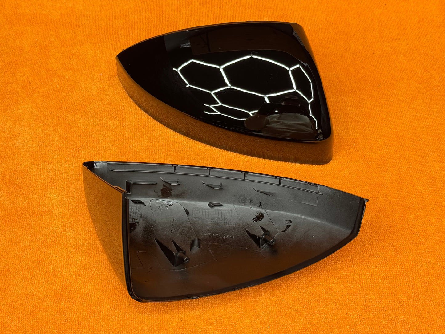 Coppia Calotte Specchio Retrovisore per Audi TT MK3 Nero Lucido/Carbon look (15-24)