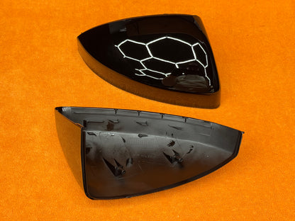 Coppia Calotte Specchio Retrovisore per Audi TT MK3 Nero Lucido/Carbon look (15-24)