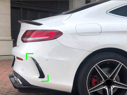Rear lip Paraurti Posteriore Per Mercedes Classe C W205 Nero lucido/Carbon look (14-21)
