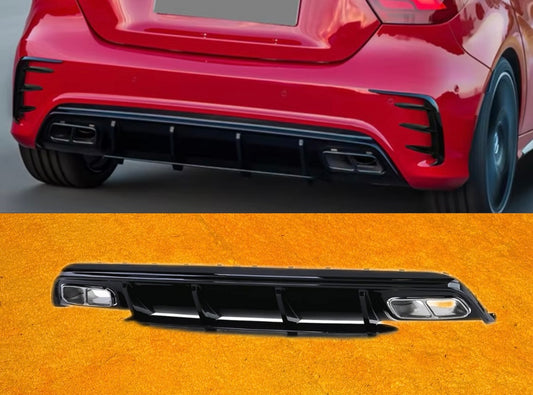 Diffusore Posteriore Stile AMG per Mercedes Classe A W176 (nero lucido)