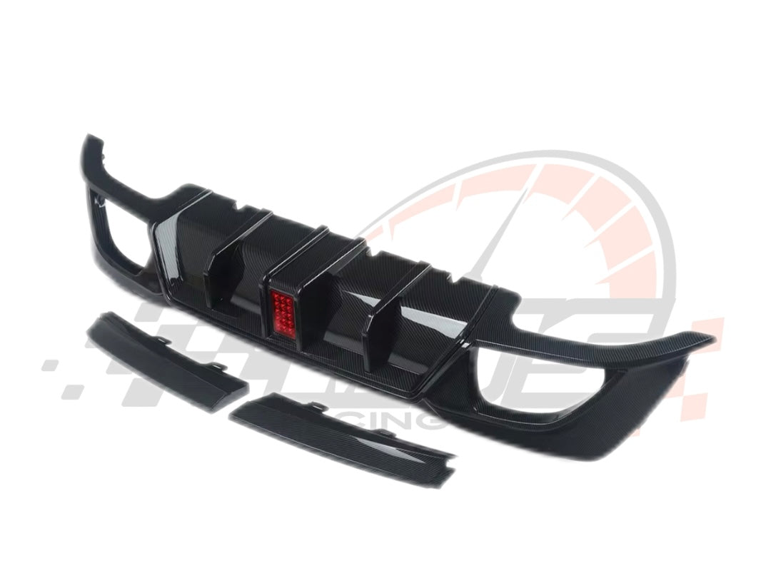 Diffusore Posteriore Stile M Stop a Led per Bmw Serie 3 G20 G21 Carbon look/Nero lucido (19-21)
