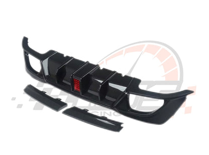 Diffusore Posteriore Stile M Stop a Led per Bmw Serie 3 G20 G21 Carbon look/Nero lucido (19-21)