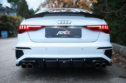Diffusore posteriore doppia uscita Apex Design per Audi A3 8Y Sedan S3 S-Line (2020-2024)