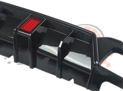 Diffusore Posteriore Stile M Stop a Led per Bmw Serie 3 G20 G21 Carbon look/Nero lucido (19-21)