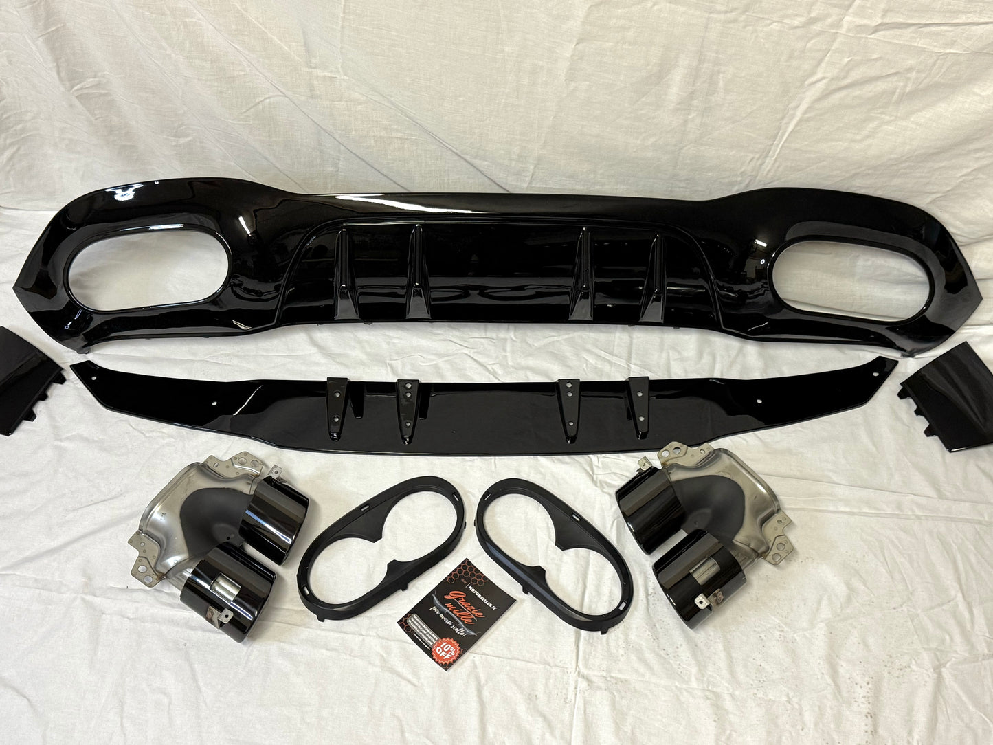 Diffusore Posteriore Stile A45 AMG per Mercedes Classe A W177 (nero lucido)