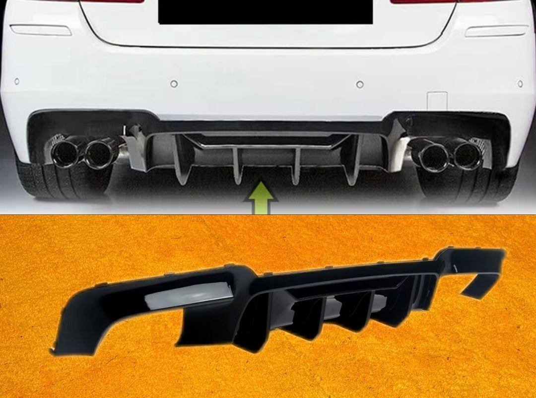 Diffusore Posteriore Stile M per Bmw Serie 5 F10 F11 F18 M5 Carbon look/Nero lucido (10-16)