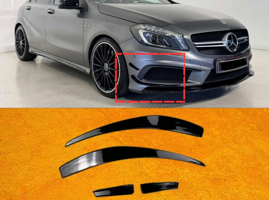 Front lip Paraurti Anteriore Per Mercedes Classe A W176 Nero lucido (12-15)