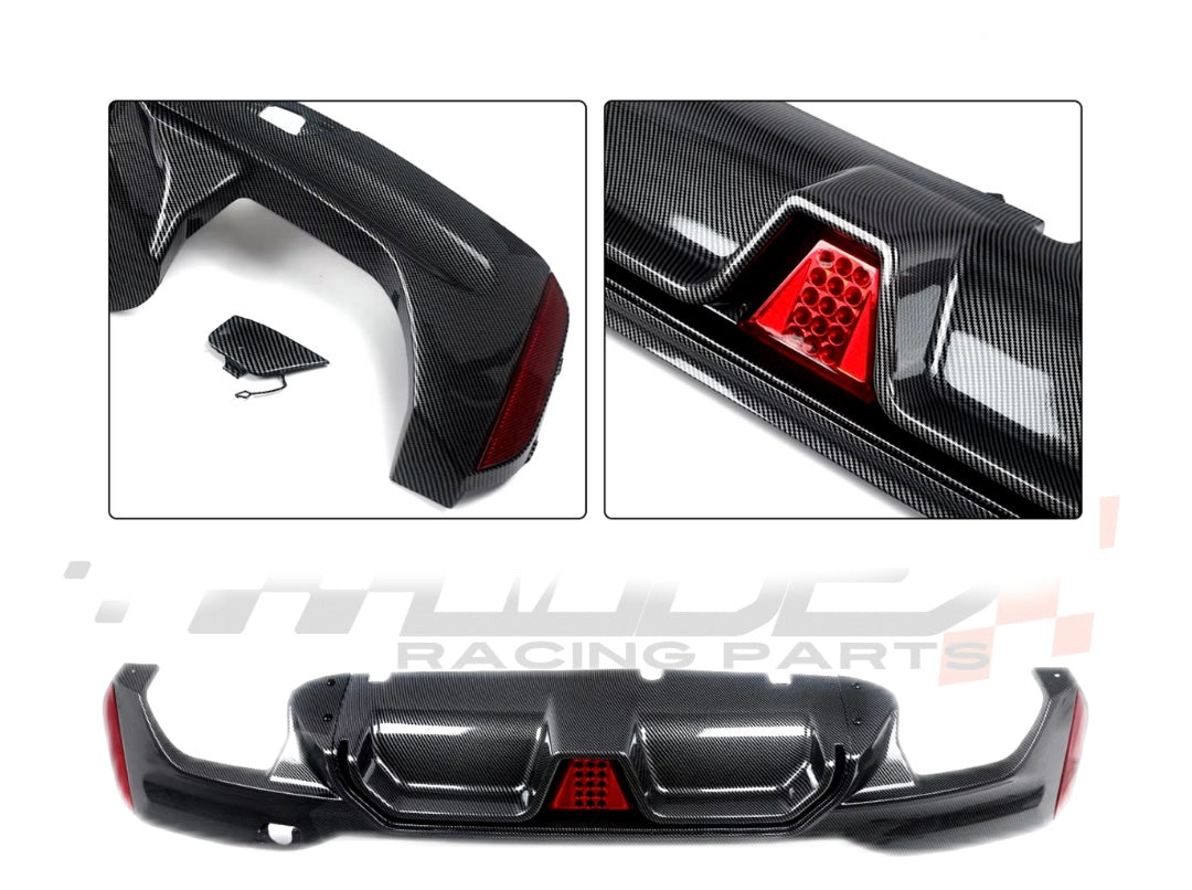 Diffusore Posteriore Stile M per Bmw Serie 5 G30 G31 G38 M5 Carbon look/Nero lucido (17-23)