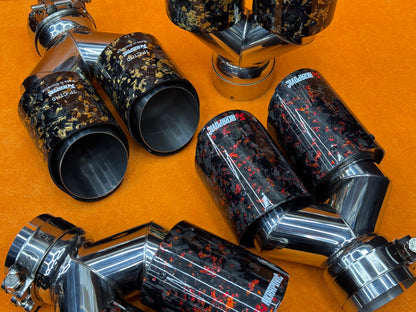 Terminale Doppio Scarico Auto Universale AK Forged Carbon