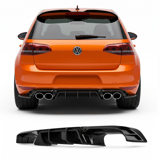 APEX DESIGN - Diffusore Posteriore doppia uscita per Volkswagen Golf MK7 R (13-16)