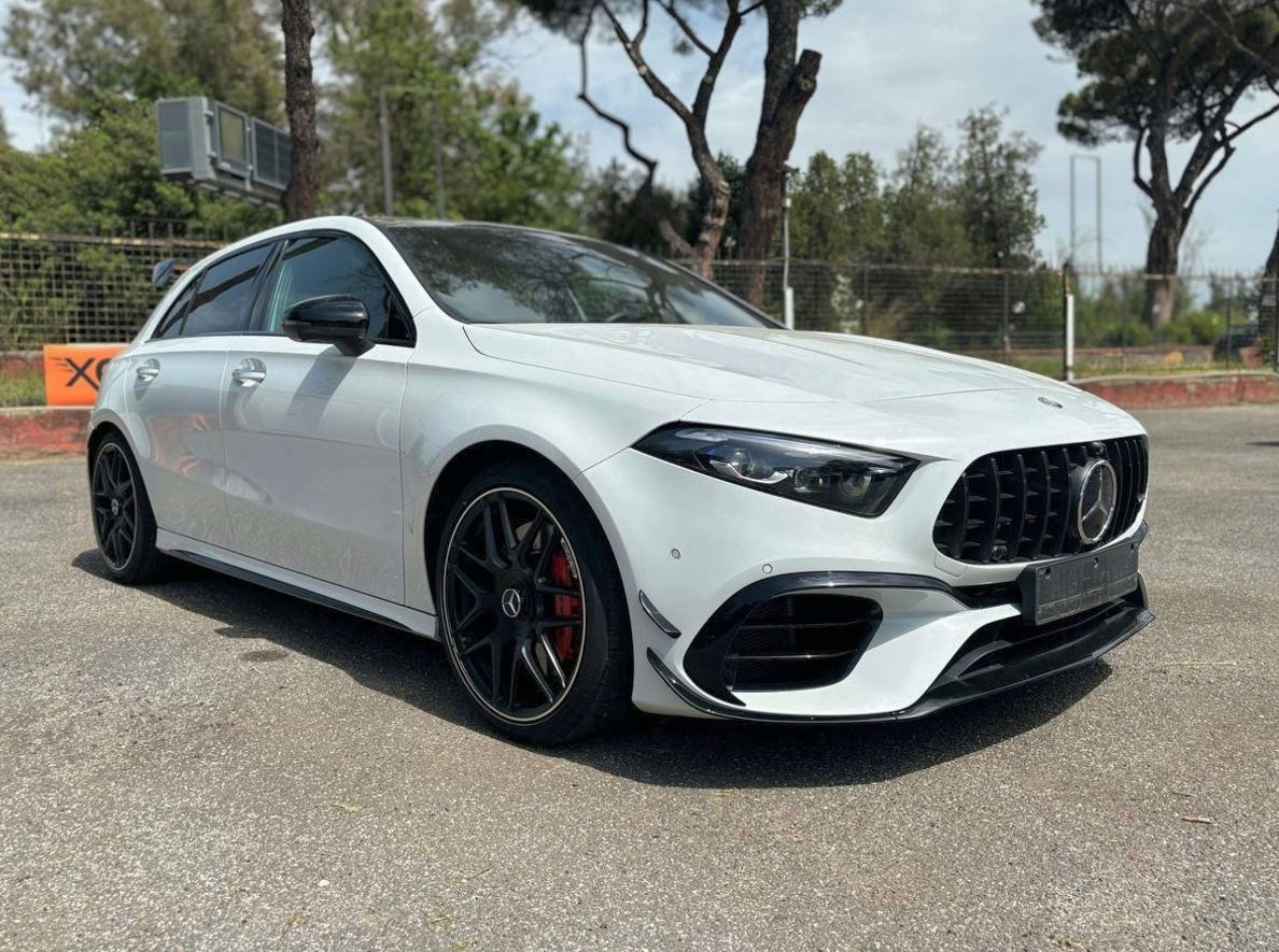 Front lip Paraurti Anteriore Per Mercedes Classe A AMG W177 Nero lucido (18-23)