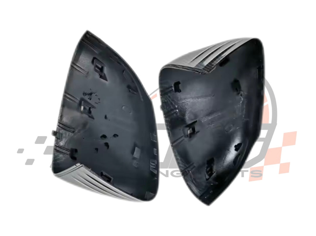 Coppia Calotte Specchio Retrovisore per Mercedes Classe A W177 CLA C118 Nero lucido/Carbon look