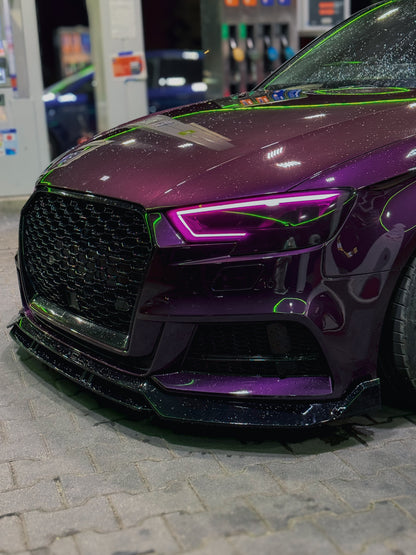 Lama Spoiler Paraurti Anteriore Per Audi A3 S3 S-line 8V (17-20)