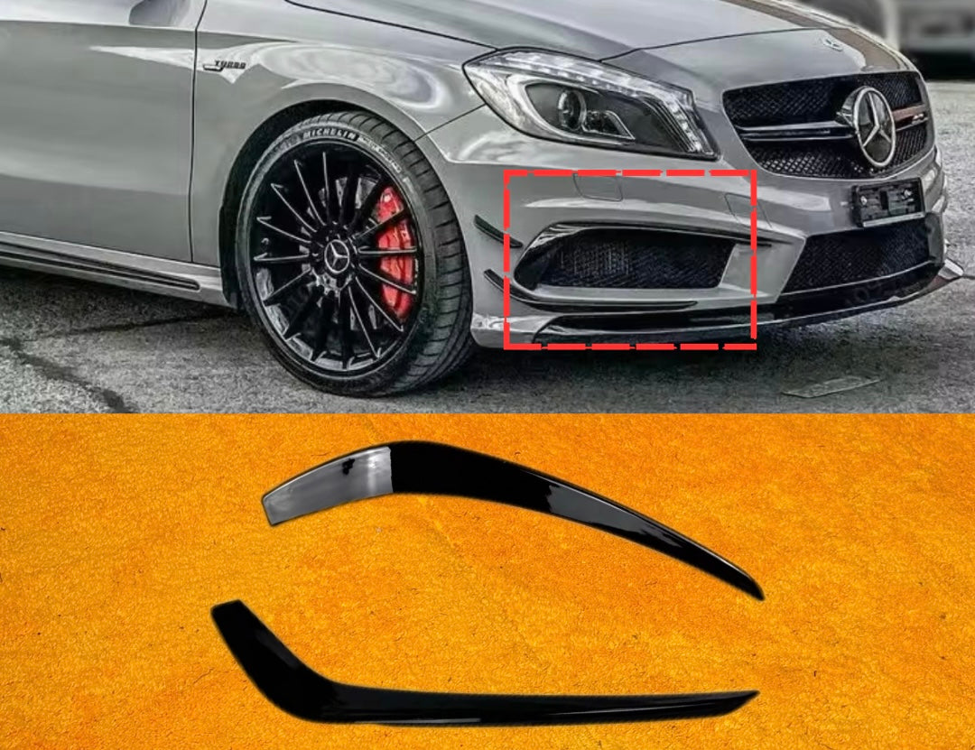 Front lip Paraurti Anteriore Per Mercedes Classe A W176 Nero lucido (12-15)