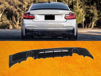 Diffusore Posteriore Stile M per Bmw Serie 2 F22 F23 Carbon look Nero lucido (14-19)