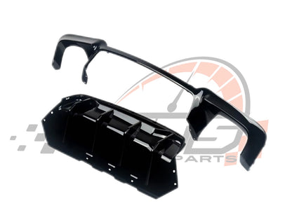 Diffusore Posteriore Stile M per Bmw Serie 5 F10 F11 F18 M5 Carbon look/Nero lucido (10-16)