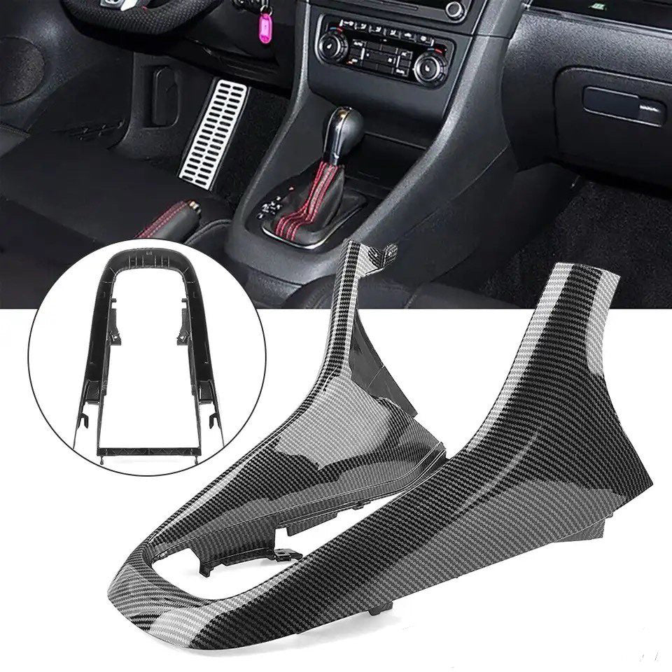 Copertura pannello Del Cambio Console Centrale in Carbon Look per VW Golf MK6