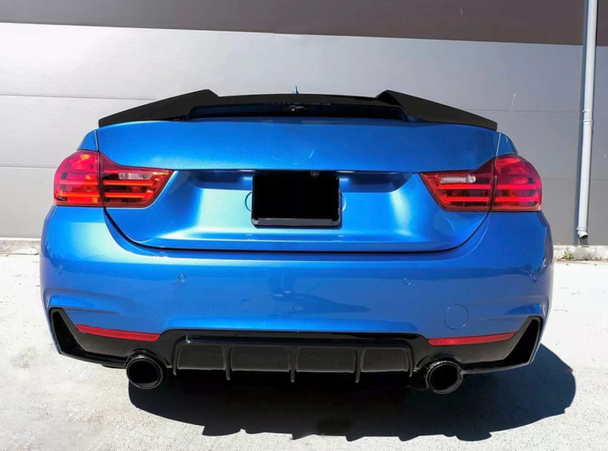 Diffusore Posteriore Stile M per Bmw Serie 4 F32 F33 F36 Carbon look/Nero lucido (13-20)