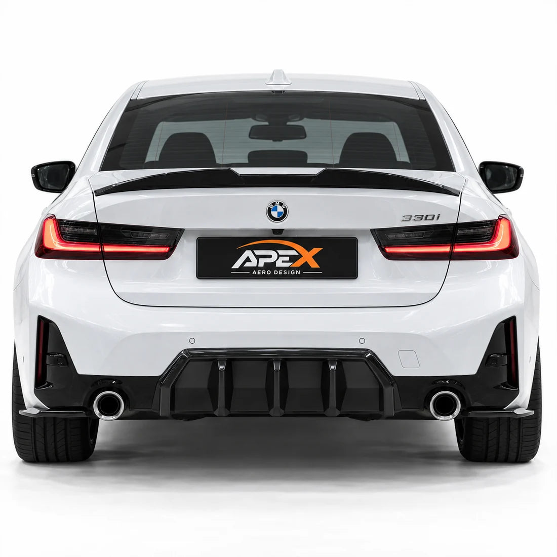 APEX DESIGN - Splitter laterale diffusore adatto per BMW Serie 3 G20/G21 M-Pack Facelift (2022+)