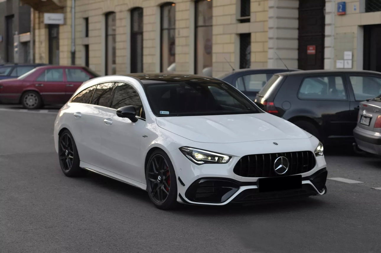 Front lip Paraurti Anteriore Per Mercedes Classe CLA C118 CLA35/45 Nero lucido(19-24)