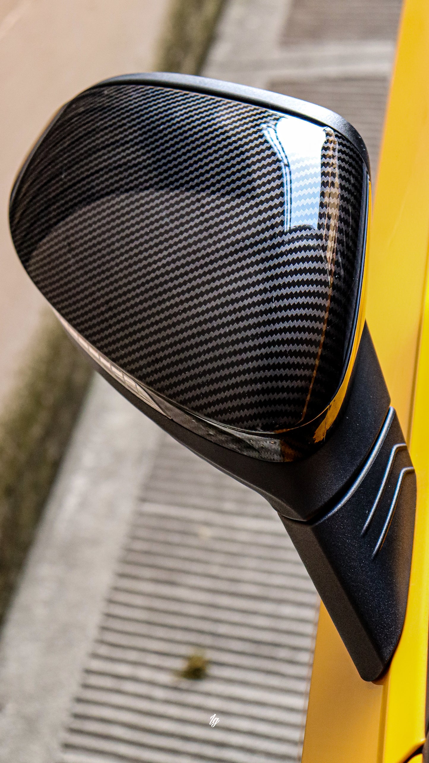 Coppia Calotte Specchio Retrovisore per VW Golf MK8 Nero lucido/Carbon look