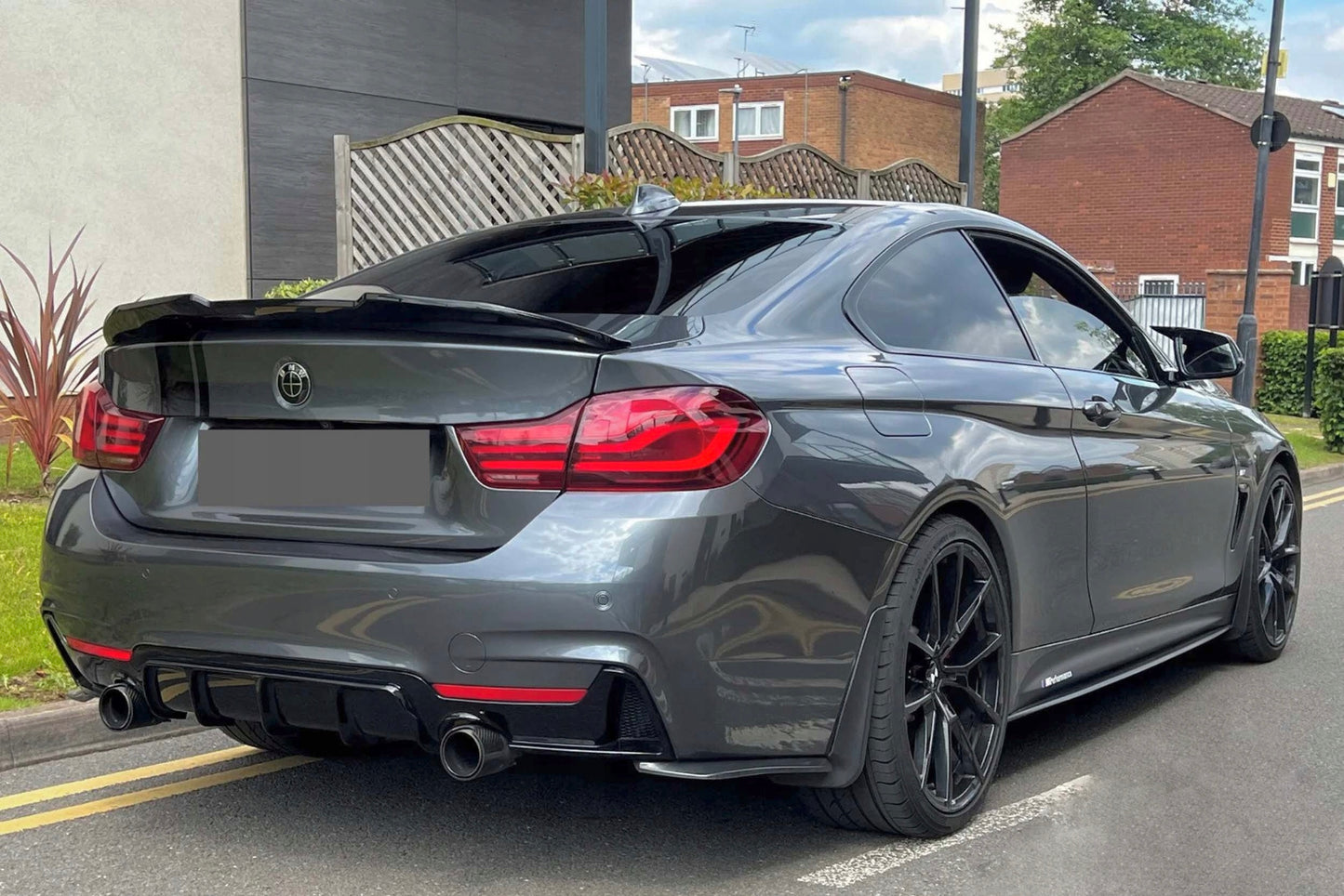 Diffusore Posteriore Stile M per Bmw Serie 4 F32 F33 F36 Carbon look/Nero lucido (13-20)