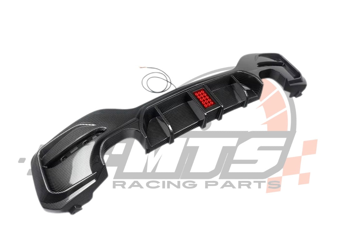 Diffusore Posteriore Stile M con luce freno a led per Bmw Serie 1 F20 F21 Carbon/nero lucido (15-19)