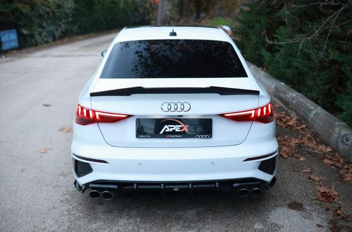 Diffusore posteriore doppia uscita Apex Design per Audi A3 8Y Sedan S3 S-Line (2020-2024)