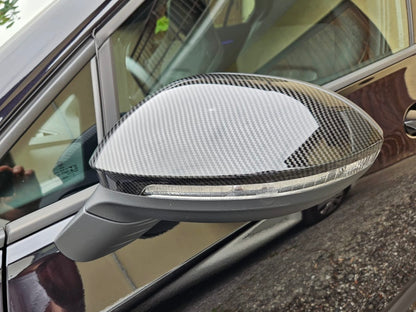 Coppia Calotte Specchio Retrovisore per VW Golf MK8 Nero lucido/Carbon look