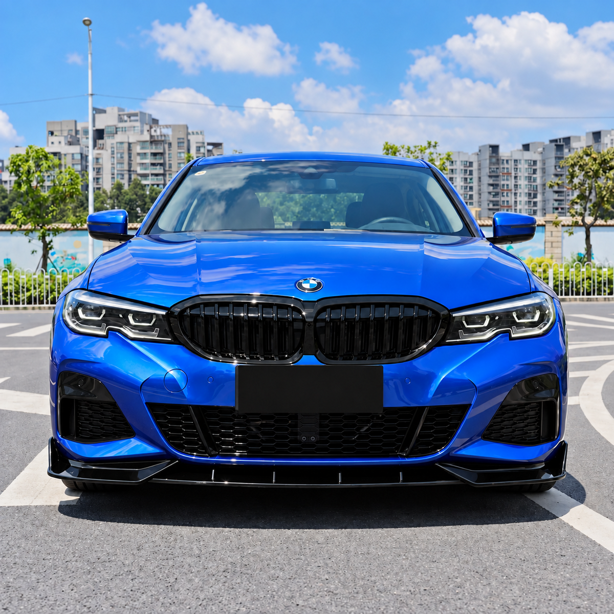 Lama anteriore nero lucido per Bmw serie 3 G20 / G21 Msport PRE LCI (19-22)