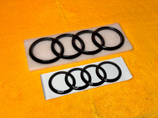 Emblema Logo Audi Anteriore Posteriore Nero Lucido