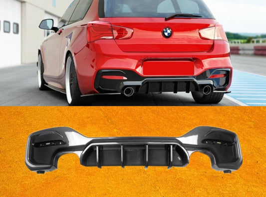Diffusore Posteriore Carbon look Stile M per Bmw Serie 1 F20 F21 (15-19)